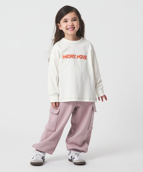 green label relaxing(グリーンレーベルリラクシング)の「裏毛 ワイドカーゴパンツ(ライトピンク)/ キッズ 100cm-160cm(カーゴパンツ・キッズ・ライトピンク・130cm/140cm/160cm/120cm/150cm/110cm/100cm)」の4枚目の写真