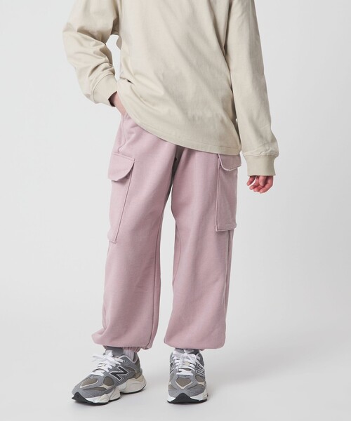 green label relaxing(グリーンレーベルリラクシング)の「裏毛 ワイドカーゴパンツ(ライトピンク)/ キッズ 100cm-160cm(カーゴパンツ・キッズ・ライトピンク・130cm/140cm/160cm/120cm/150cm/110cm/100cm)」の8枚目の写真