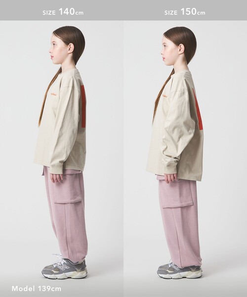 green label relaxing(グリーンレーベルリラクシング)の「裏毛 ワイドカーゴパンツ(ライトピンク)/ キッズ 100cm-160cm(カーゴパンツ・キッズ・ライトピンク・130cm/140cm/160cm/120cm/150cm/110cm/100cm)」の11枚目の写真