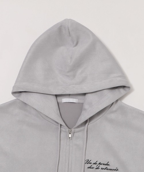 BROWNY（ブラウニー）の「BROWNY/フェイクスウェードZIPパーカー（パーカー・メンズ・ライトグレー/チャコール・MEDIUM/LARGE）」の6枚目の写真
