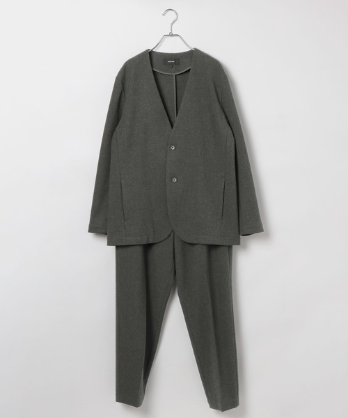 GLOBAL WORK(グローバルワーク)の「2点セット/時短スマートSETUP+WARM/598967(ノーカラージャケット・メンズ・チャコールグレー/ネイビー・SMALL/MEDIUM/LARGE)」の3枚目の写真