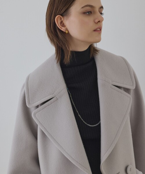 GRACE CONTINENTAL（グレースコンチネンタル）の「ファーポケットピーコート（ピーコート・レディース・サックスブルー/ブラック/ベージュ・36/38）」の19枚目の写真