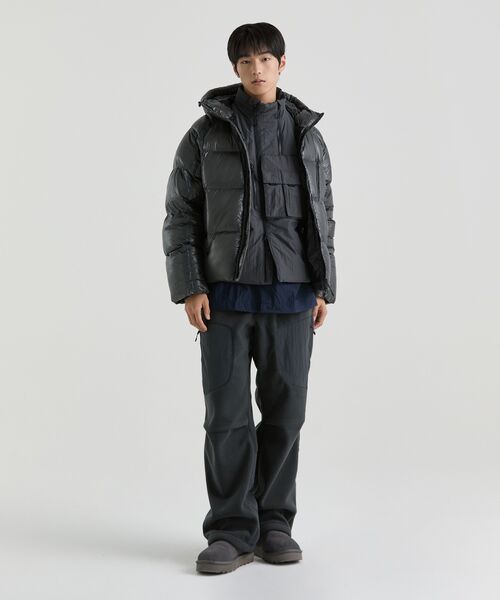 MUSINSA STANDARD（ムシンサスタンダード）の「[シティレジャー] シアーリップストップフーデッドダウンショートパディングジャケット [グレー]（ダウンジャケット/コート・メンズ・その他・LARGE/X-LARGE/XX-LARGE/MEDIUM）」の4枚目の写真