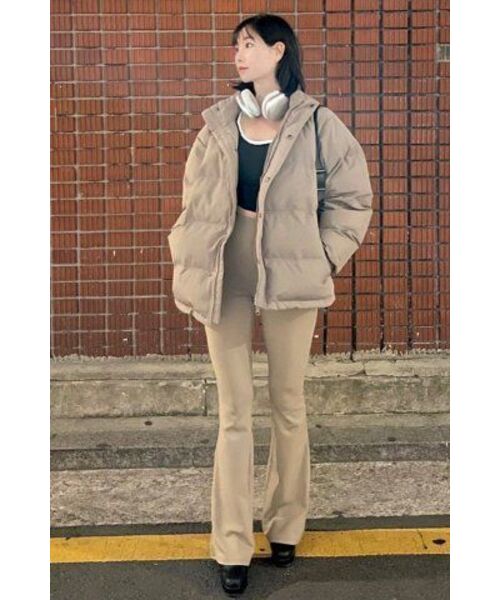 MOOD INSIDE（ムードインサイド）の「ツーウェイカップルショートパディング_Beige（ダウンジャケット/コート・レディース・その他・LARGE/MEDIUM/X-LARGE）」の3枚目の写真