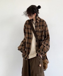 ビッグシルエットチェックシャツ