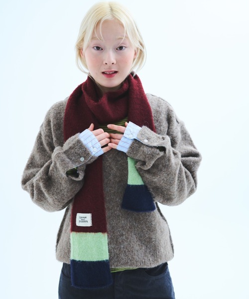 common gull products.（コモンガルプロダクツ）の「細道なマフラー（マフラー・レディース・ボルドー/ミント/ブルー系/チャコール・フリー）」の4枚目の写真