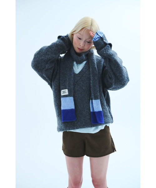 common gull products.（コモンガルプロダクツ）の「細道なマフラー（マフラー・レディース・ボルドー/ミント/ブルー系/チャコール・フリー）」の10枚目の写真