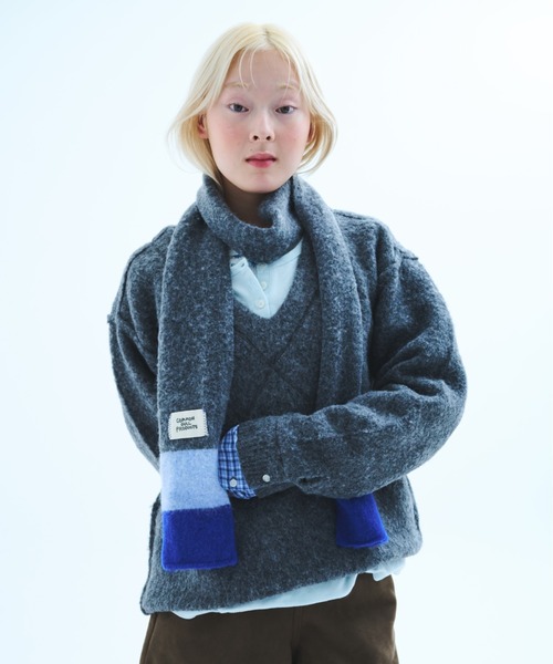 common gull products.（コモンガルプロダクツ）の「細道なマフラー（マフラー・レディース・ボルドー/ミント/ブルー系/チャコール・フリー）」の13枚目の写真