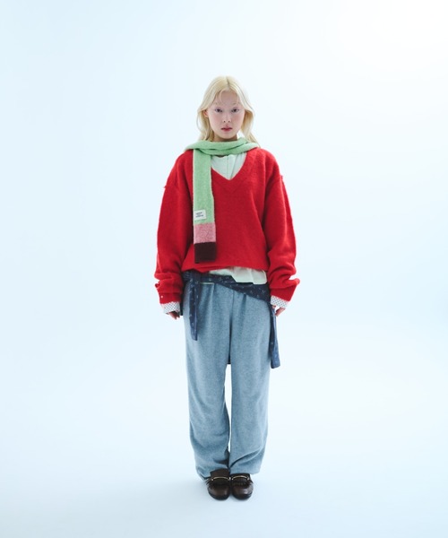 common gull products.（コモンガルプロダクツ）の「細道なマフラー（マフラー・レディース・ボルドー/ミント/ブルー系/チャコール・フリー）」の18枚目の写真