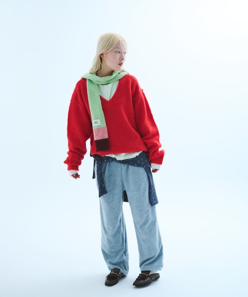 common gull products.（コモンガルプロダクツ）の「細道なマフラー（マフラー・レディース・ボルドー/ミント/ブルー系/チャコール・フリー）」の20枚目の写真