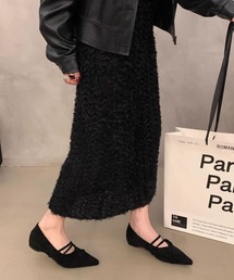 shoes365（シューズスリーシックスファイヴ）の「ストラップデザインポインテッドトゥフラットシューズ（パンプス）」