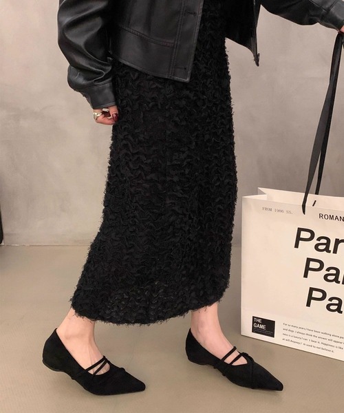 shoes365(シューズスリーシックスファイヴ)の「ストラップデザインポインテッドトゥフラットシューズ(パンプス・レディース・ブラック/ブラウン/レオパード/レッド・23.0cm/23.5cm/24.0cm/24.5cm/25.0cm)」の1枚目の写真