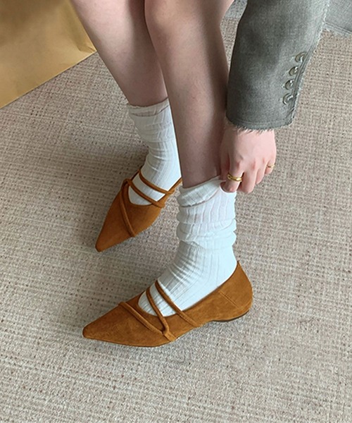 shoes365(シューズスリーシックスファイヴ)の「ストラップデザインポインテッドトゥフラットシューズ(パンプス・レディース・ブラック/ブラウン/レオパード/レッド・23.0cm/23.5cm/24.0cm/24.5cm/25.0cm)」の11枚目の写真