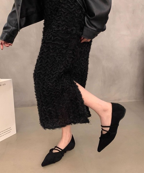 shoes365(シューズスリーシックスファイヴ)の「ストラップデザインポインテッドトゥフラットシューズ(パンプス・レディース・ブラック/ブラウン/レオパード/レッド・23.0cm/23.5cm/24.0cm/24.5cm/25.0cm)」の12枚目の写真