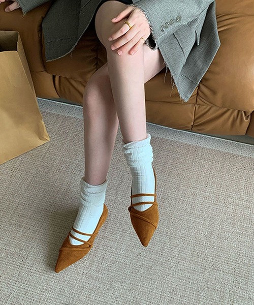shoes365(シューズスリーシックスファイヴ)の「ストラップデザインポインテッドトゥフラットシューズ(パンプス・レディース・ブラック/ブラウン/レオパード/レッド・23.0cm/23.5cm/24.0cm/24.5cm/25.0cm)」の10枚目の写真
