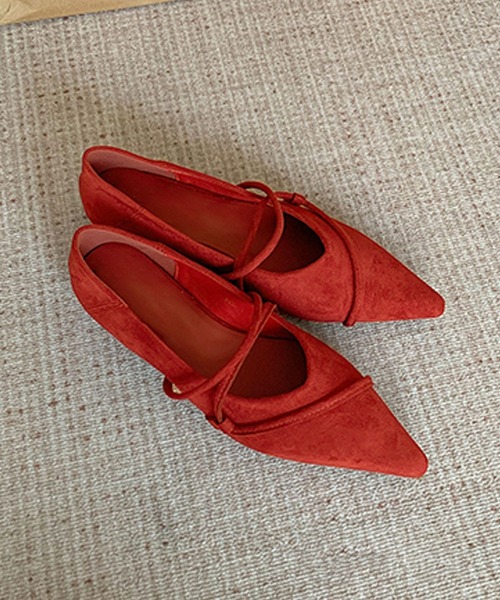 shoes365(シューズスリーシックスファイヴ)の「ストラップデザインポインテッドトゥフラットシューズ(パンプス・レディース・ブラック/ブラウン/レオパード/レッド・23.0cm/23.5cm/24.0cm/24.5cm/25.0cm)」の16枚目の写真