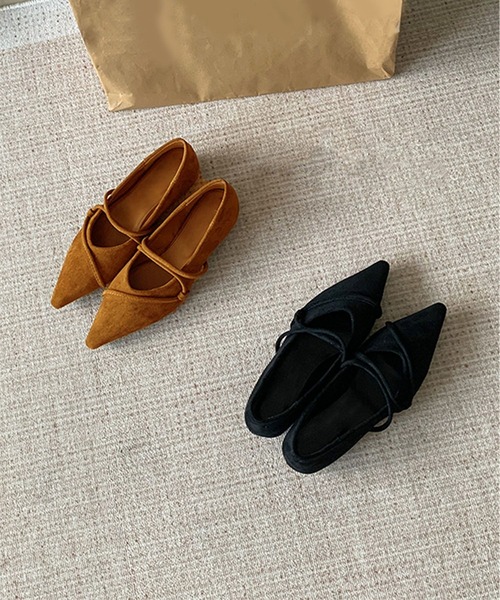 shoes365(シューズスリーシックスファイヴ)の「ストラップデザインポインテッドトゥフラットシューズ(パンプス・レディース・ブラック/ブラウン/レオパード/レッド・23.0cm/23.5cm/24.0cm/24.5cm/25.0cm)」の19枚目の写真