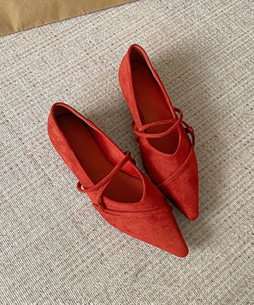 shoes365(シューズスリーシックスファイヴ)の「ストラップデザインポインテッドトゥフラットシューズ(パンプス・レディース・ブラック/ブラウン/レオパード/レッド・23.0cm/23.5cm/24.0cm/24.5cm/25.0cm)」の21枚目の写真