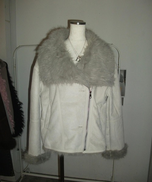 セール】ライダース スウェード ムートン ファー ジャケット（ムートン