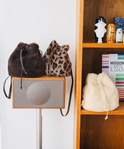 GLOBAL WORK（グローバルワーク）の「ファー巾着BAG/632802（ショルダーバッグ・キッズ・レオパード/ブラウン/アイボリー・ONE SIZE）」の4枚目の写真