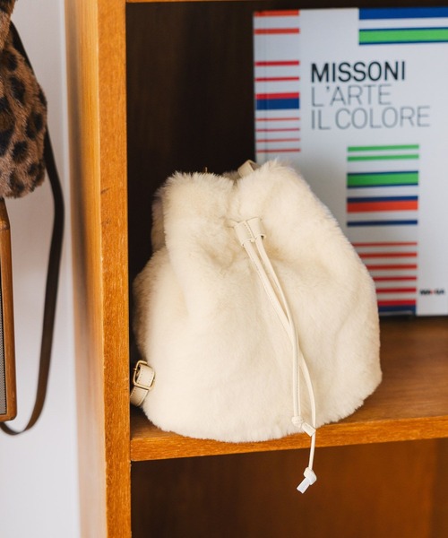 GLOBAL WORK（グローバルワーク）の「ファー巾着BAG/632802（ショルダーバッグ・キッズ・レオパード/ブラウン/アイボリー・ONE SIZE）」の6枚目の写真