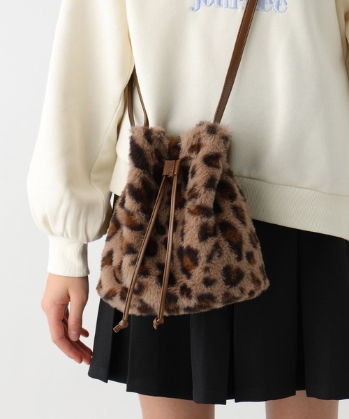 GLOBAL WORK（グローバルワーク）の「ファー巾着BAG/632802（ショルダーバッグ・キッズ・レオパード/ブラウン/アイボリー・ONE SIZE）」の9枚目の写真