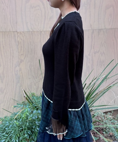 axes femme(アクシーズファム)の「ハートジャカードニットプルオーバー(ニット/セーター・レディース・ブラック/レッド/ホワイト・FREE)」の5枚目の写真
