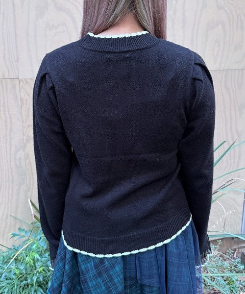 axes femme(アクシーズファム)の「ハートジャカードニットプルオーバー(ニット/セーター・レディース・ブラック/レッド/ホワイト・FREE)」の6枚目の写真