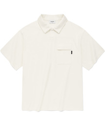オープンカラー ポケットTシャツ ホワイト
