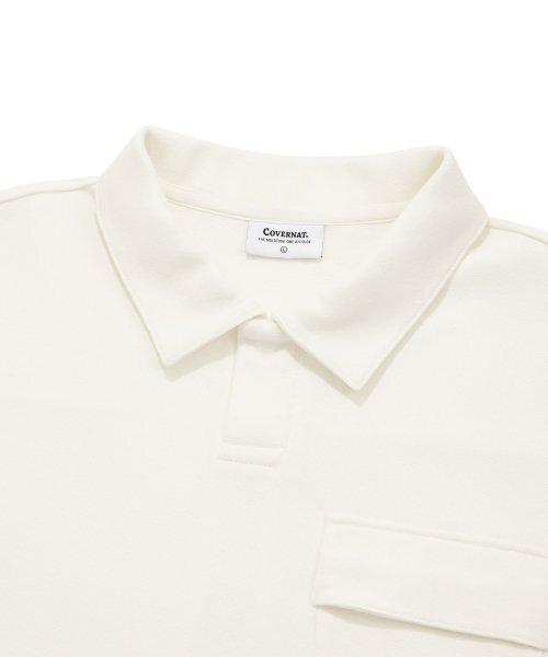 COVERNAT（カバーナット）の「オープンカラー ポケットTシャツ ホワイト（ポロシャツ・レディース・その他・MEDIUM/LARGE/SMALL/X-LARGE/X-SMALL/XX-LARGE）」の3枚目の写真
