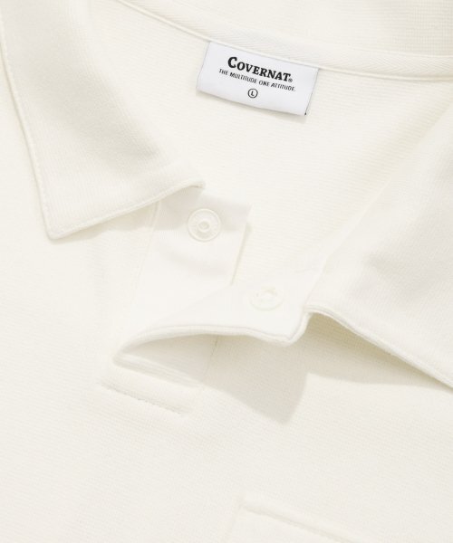 COVERNAT（カバーナット）の「オープンカラー ポケットTシャツ ホワイト（ポロシャツ・レディース・その他・MEDIUM/LARGE/SMALL/X-LARGE/X-SMALL/XX-LARGE）」の4枚目の写真