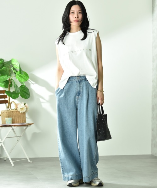 INTERPLANET（インタープラネット）の「【CYNICAL】ミドルオンスデニムパンツ（デニムパンツ・レディース・サックスブルー/ブラック/ベージュ・FREE）」の4枚目の写真