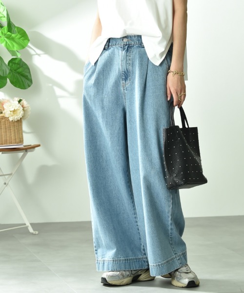 INTERPLANET（インタープラネット）の「【CYNICAL】ミドルオンスデニムパンツ（デニムパンツ・レディース・サックスブルー/ブラック/ベージュ・FREE）」の5枚目の写真