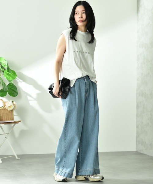 INTERPLANET（インタープラネット）の「【CYNICAL】ミドルオンスデニムパンツ（デニムパンツ・レディース・サックスブルー/ブラック/ベージュ・FREE）」の9枚目の写真