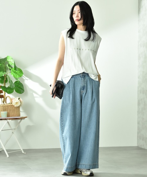 INTERPLANET（インタープラネット）の「【CYNICAL】ミドルオンスデニムパンツ（デニムパンツ・レディース・サックスブルー/ブラック/ベージュ・FREE）」の10枚目の写真