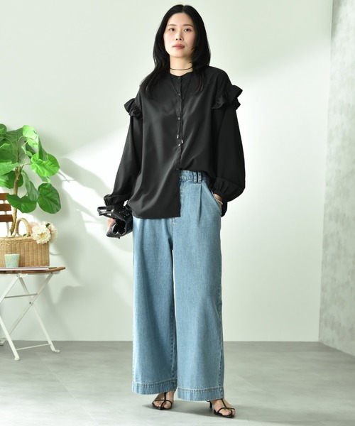 INTERPLANET（インタープラネット）の「【CYNICAL】ミドルオンスデニムパンツ（デニムパンツ・レディース・サックスブルー/ブラック/ベージュ・FREE）」の17枚目の写真