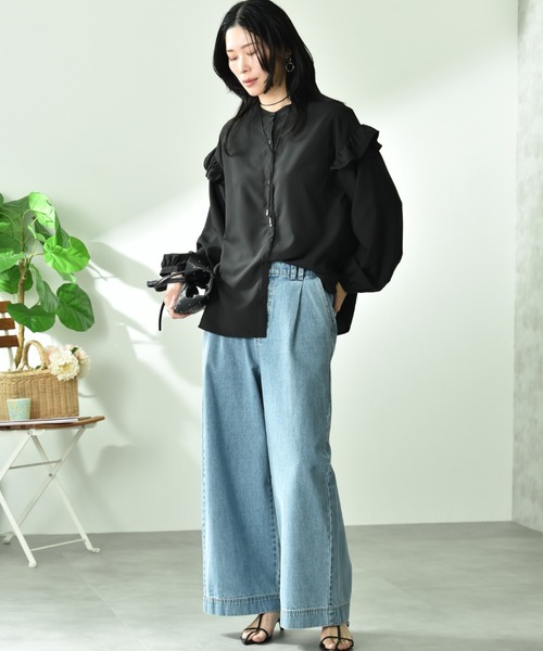 INTERPLANET（インタープラネット）の「【CYNICAL】ミドルオンスデニムパンツ（デニムパンツ・レディース・サックスブルー/ブラック/ベージュ・FREE）」の18枚目の写真