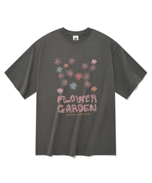 フラワーガーデン 半袖Tシャツ グレー