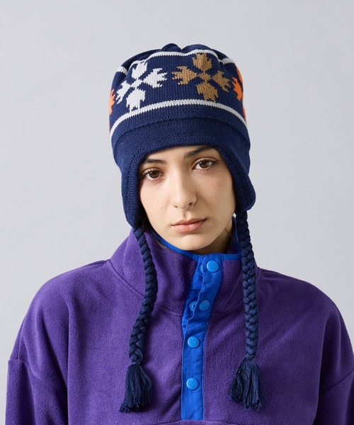 POLeR（ポーラー）の「【POLER / ポーラー】BEAR PAW FLAP BEANIE / フラップ ビーニー/ユニセックス（ニットキャップ/ビーニー・メンズ・ブラック/ネイビー・フリー）」の3枚目の写真