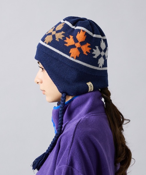 POLeR（ポーラー）の「【POLER / ポーラー】BEAR PAW FLAP BEANIE / フラップ ビーニー/ユニセックス（ニットキャップ/ビーニー・メンズ・ブラック/ネイビー・フリー）」の4枚目の写真