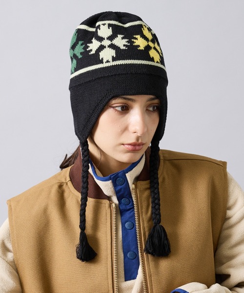 POLeR（ポーラー）の「【POLER / ポーラー】BEAR PAW FLAP BEANIE / フラップ ビーニー/ユニセックス（ニットキャップ/ビーニー・メンズ・ブラック/ネイビー・フリー）」の9枚目の写真