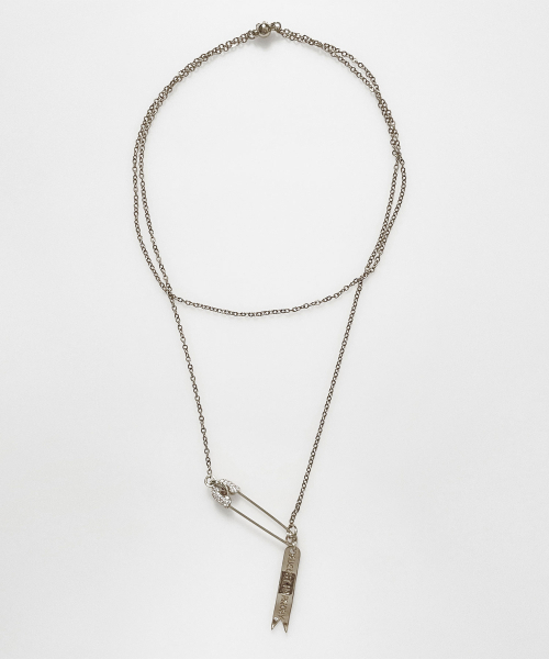 Twoway Safetypin Margnet Necklace - Silver