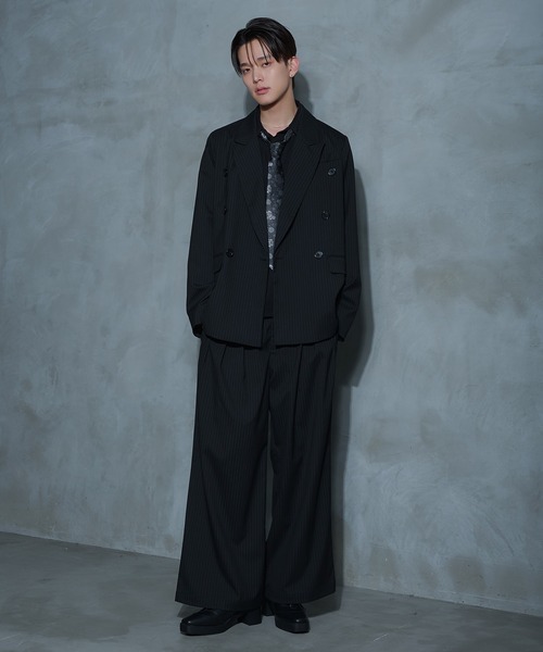Ellno Loset（エルノロゼット）の「3タックアソートワイドパンツ/SETUP対応（スラックス・メンズ・ブラック/ブラック系その他・MEDIUM/SMALL/LARGE）」の20枚目の写真
