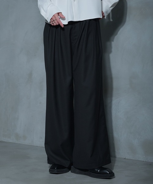Ellno Loset（エルノロゼット）の「3タックアソートワイドパンツ/SETUP対応（スラックス・メンズ・ブラック/ブラック系その他・MEDIUM/SMALL/LARGE）」の7枚目の写真