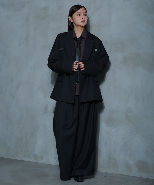 Ellno Loset（エルノロゼット）の「3タックアソートワイドパンツ/SETUP対応（スラックス・メンズ・ブラック/ブラック系その他・MEDIUM/SMALL/LARGE）」の16枚目の写真