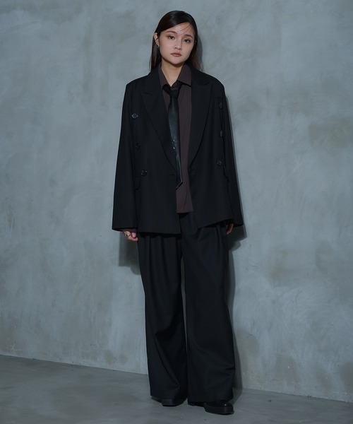 Ellno Loset（エルノロゼット）の「3タックアソートワイドパンツ/SETUP対応（スラックス・メンズ・ブラック/ブラック系その他・MEDIUM/SMALL/LARGE）」の15枚目の写真