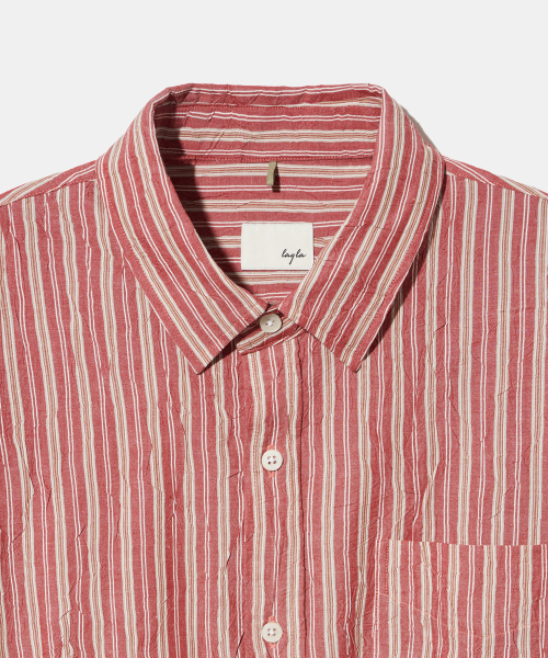 Diamond Layla（ダイアモンドレイラ）の「Crease Finish Flamingo Stripe Shirt S154（シャツ/ブラウス・レディース・その他・SMALL/LARGE/MEDIUM）」の4枚目の写真