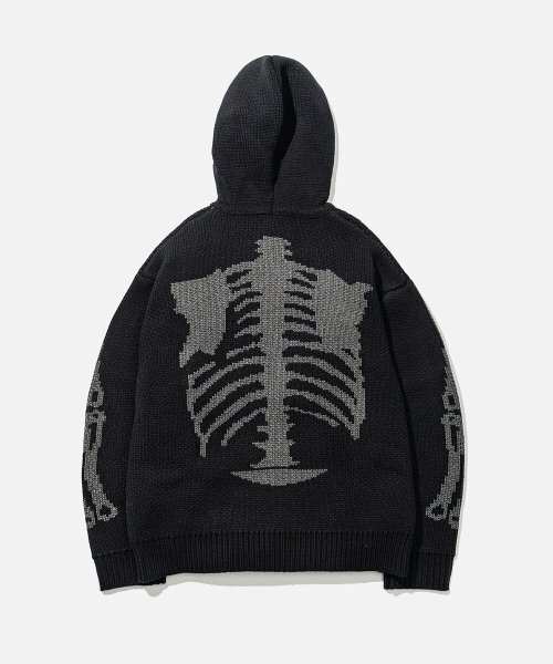 VASTIC(バスティック)の「ジャカードフードパーカー_ブラック / チャコール(ニット/セーター・メンズ・その他・LARGE/MEDIUM)」の3枚目の写真