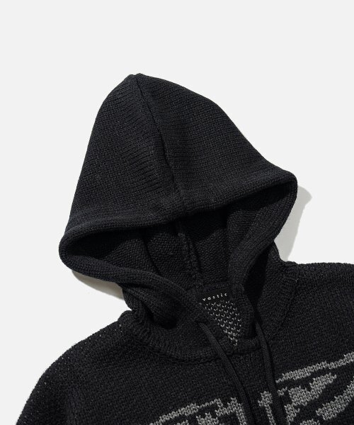VASTIC(バスティック)の「ジャカードフードパーカー_ブラック / チャコール(ニット/セーター・メンズ・その他・LARGE/MEDIUM)」の4枚目の写真