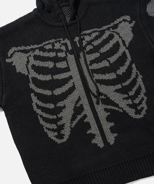 VASTIC(バスティック)の「ジャカードフードパーカー_ブラック / チャコール(ニット/セーター・メンズ・その他・LARGE/MEDIUM)」の5枚目の写真
